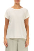 Short Sleeves Off White Cotton Top 1