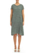Short Sleeves Sage Light Silk Midi Dress 1