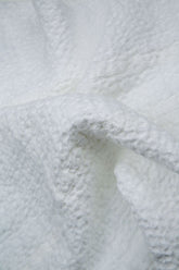 Short Sleeves Textured White Linen Blouse 5