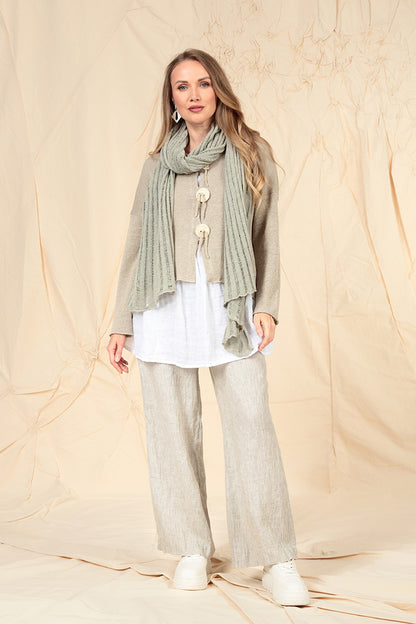 Short Sleeves White Gauze Linen Top 6