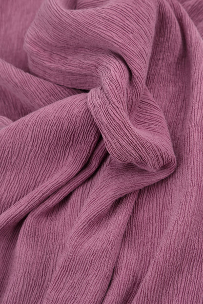 Short Sleeves Wild Berry Crinkled Silk Viscose Blouse 5