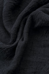 Side Buttons Slate Blue Mélange Linen Dress 5