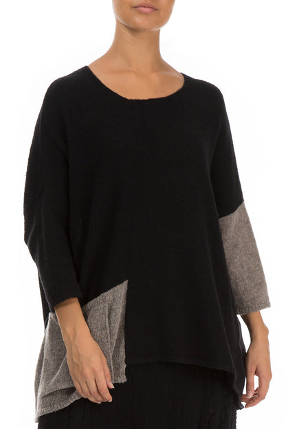 Side Pocket Black &amp; Light Brown Sweater 3