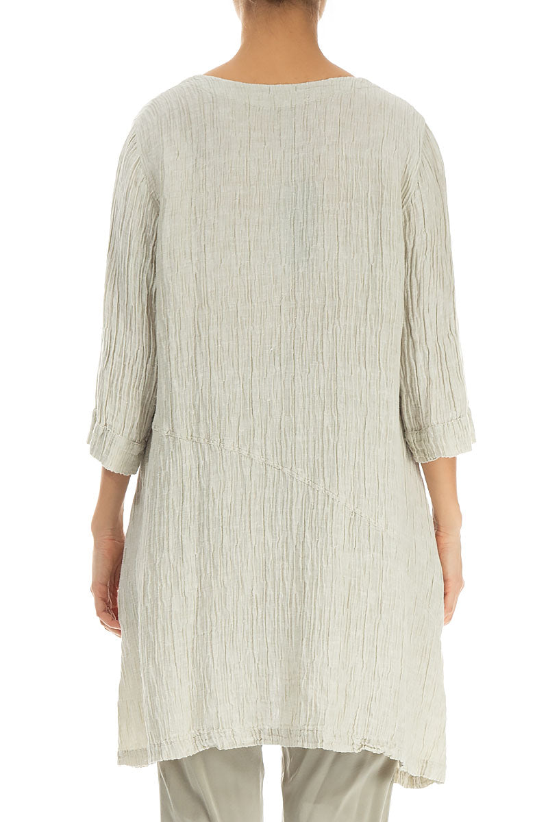 Pocket Crinkled Pearl Silk Tunic 2