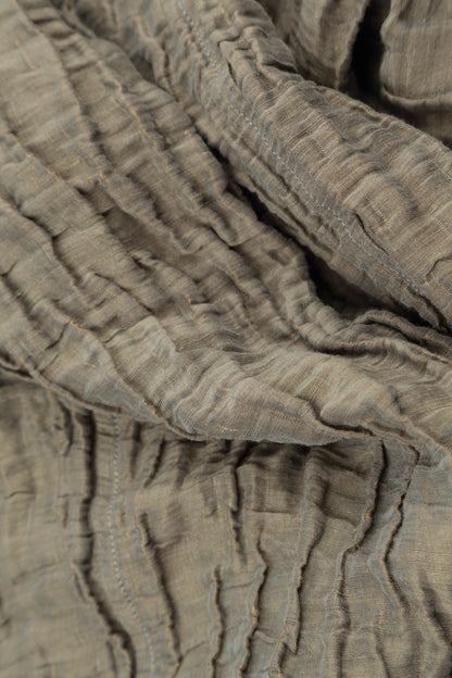 Side Pocket Crinkled Silver Sage Silk Linen Tunic 5