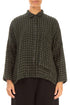 Side Pocket Forest Mist Check Linen Shirt 1