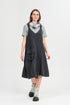 Side Pocket Graphite Linen Pinafore Dress 1