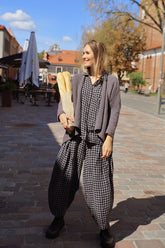 Side Pocket Grey Check Linen Shirt 8