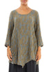 Side Pocket Silver Sage Circle Silk Linen Tunic 1