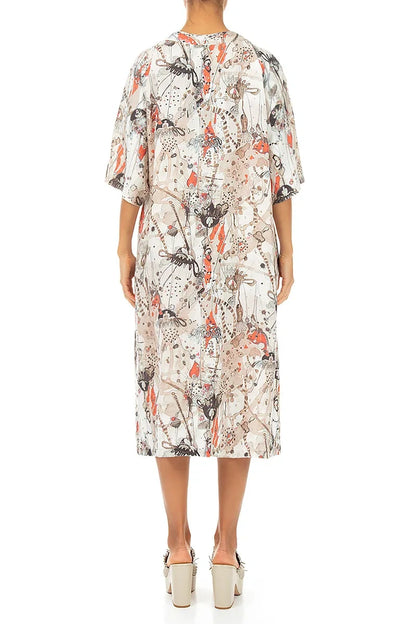 Side Pocket V-Neck Savannah Linen Dress 2