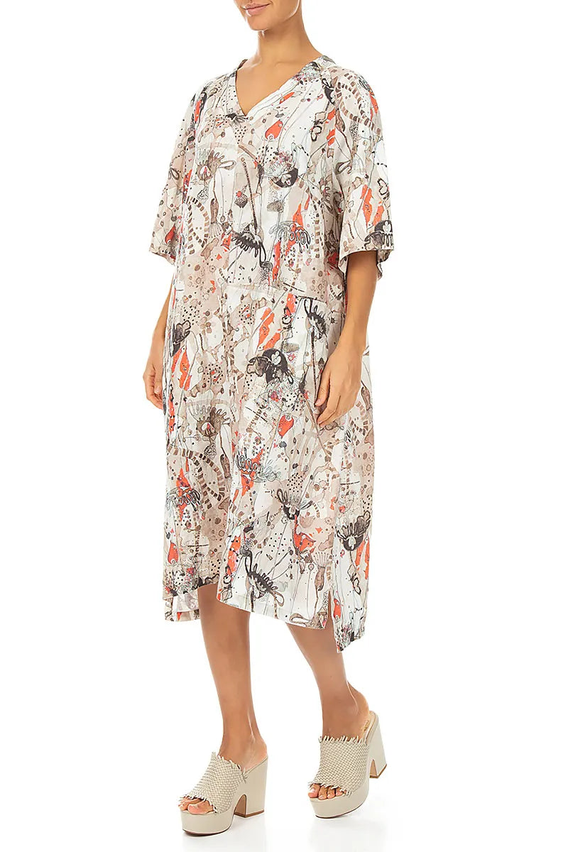 Side Pocket V-Neck Savannah Linen Dress 4