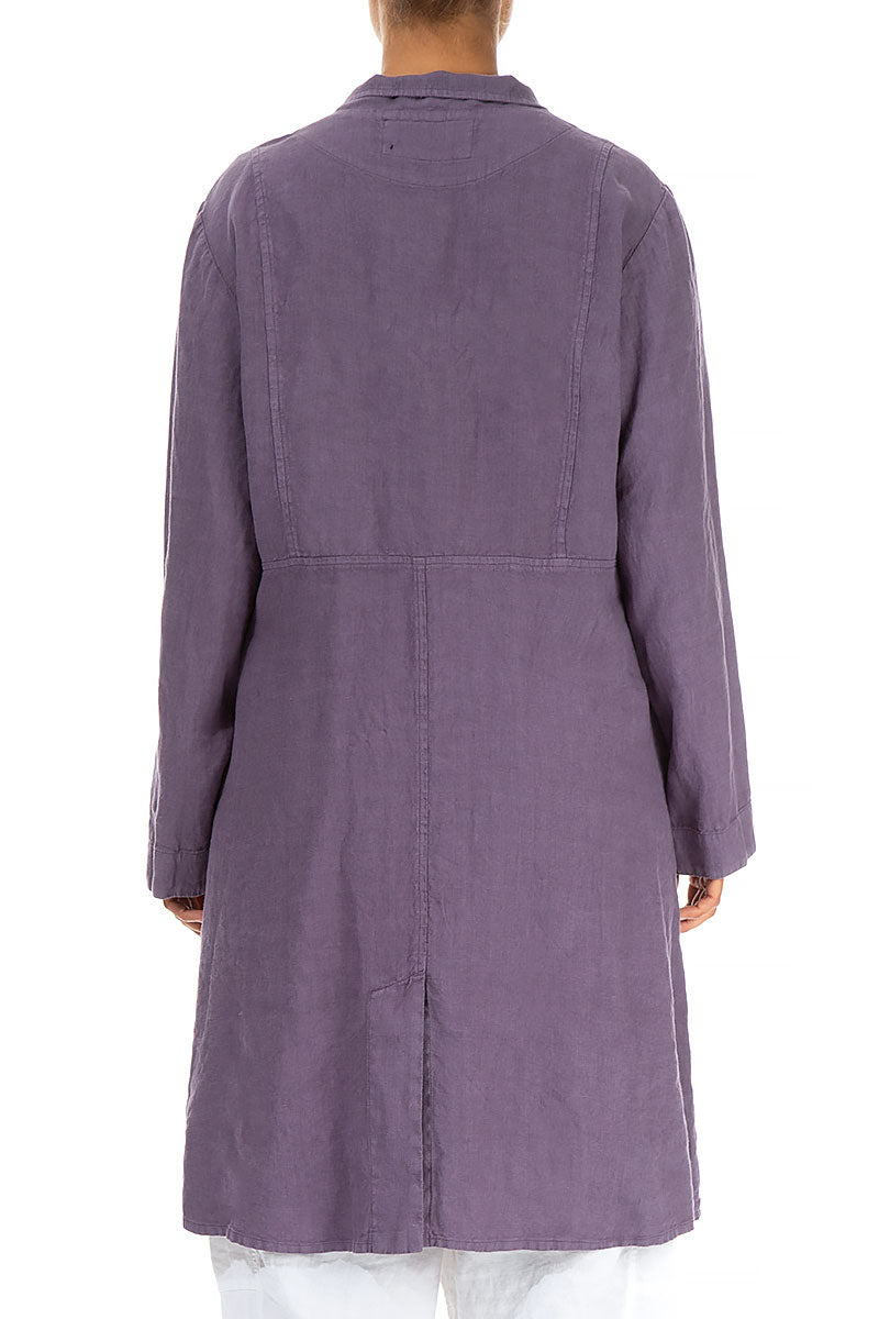 Side Pockets Amethyst Linen Jacket 2