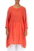 Side Pockets Coral Gauze Linen Tunic 1