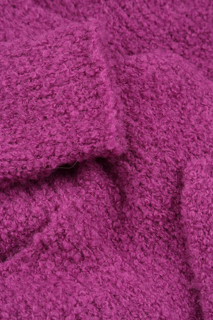 Side Pockets Royal Fuchsia Alpaca Wool Cardigan 5