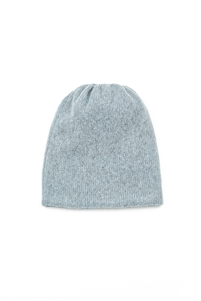 Silver Blue Wool Beanie Hat 4