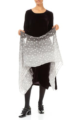 Silver Light Dotty Ombré Silk Scarf 4