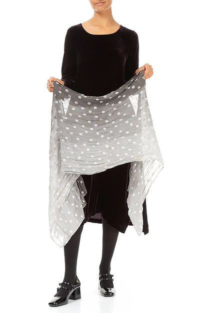 Silver Light Dotty Ombré Silk Scarf 4