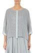 Silver Grey Centre Placket Mesh Silk Jacket 1