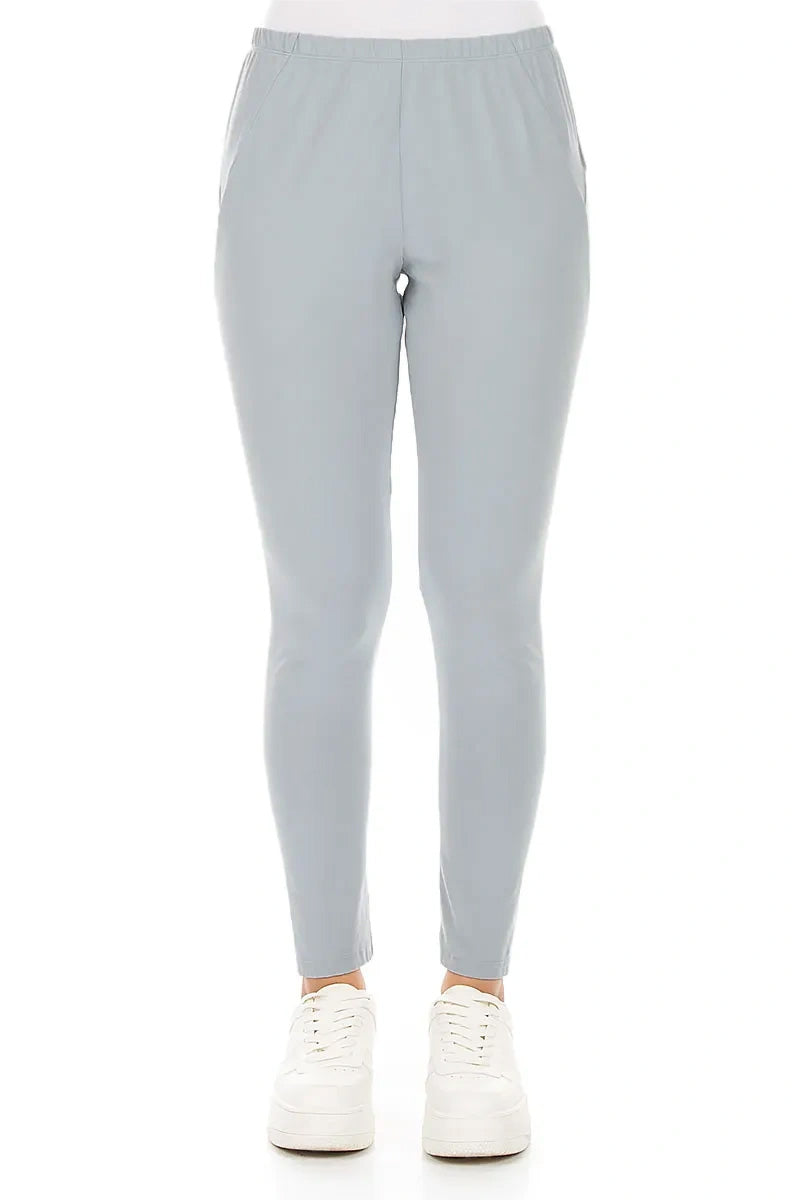 Silver Grey Cotton Leggings 1
