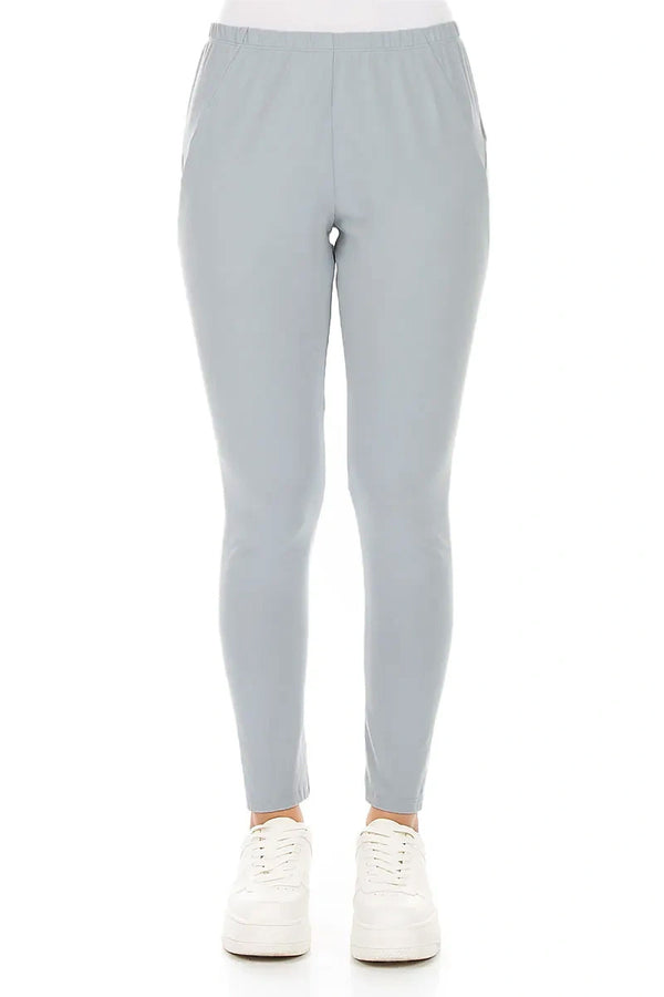 Silver Grey Cotton Leggings 1