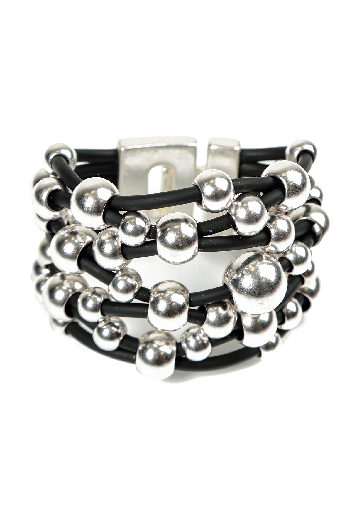 Silbernes Orbits-Kautschukarmband