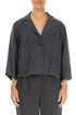 Single Button Graphite Linen Blazer Jacket 1