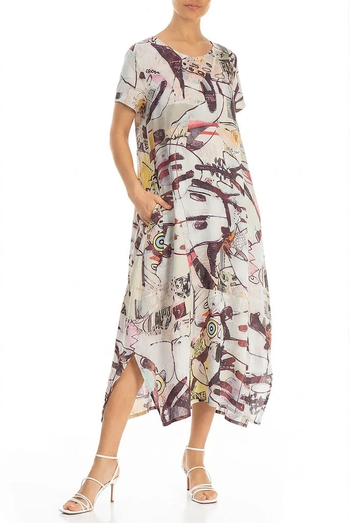 Single Pocket Artful Elements Silk Bamboo Dress