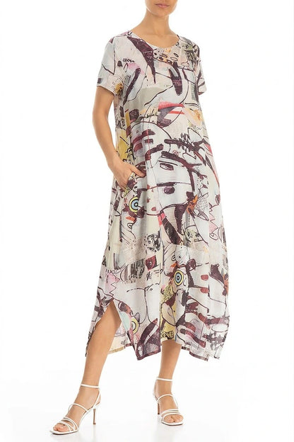 Single Pocket Artful Elements Silk Bamboo Dress