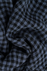 Six Pockets Blue Nova Check Linen Trousers 4
