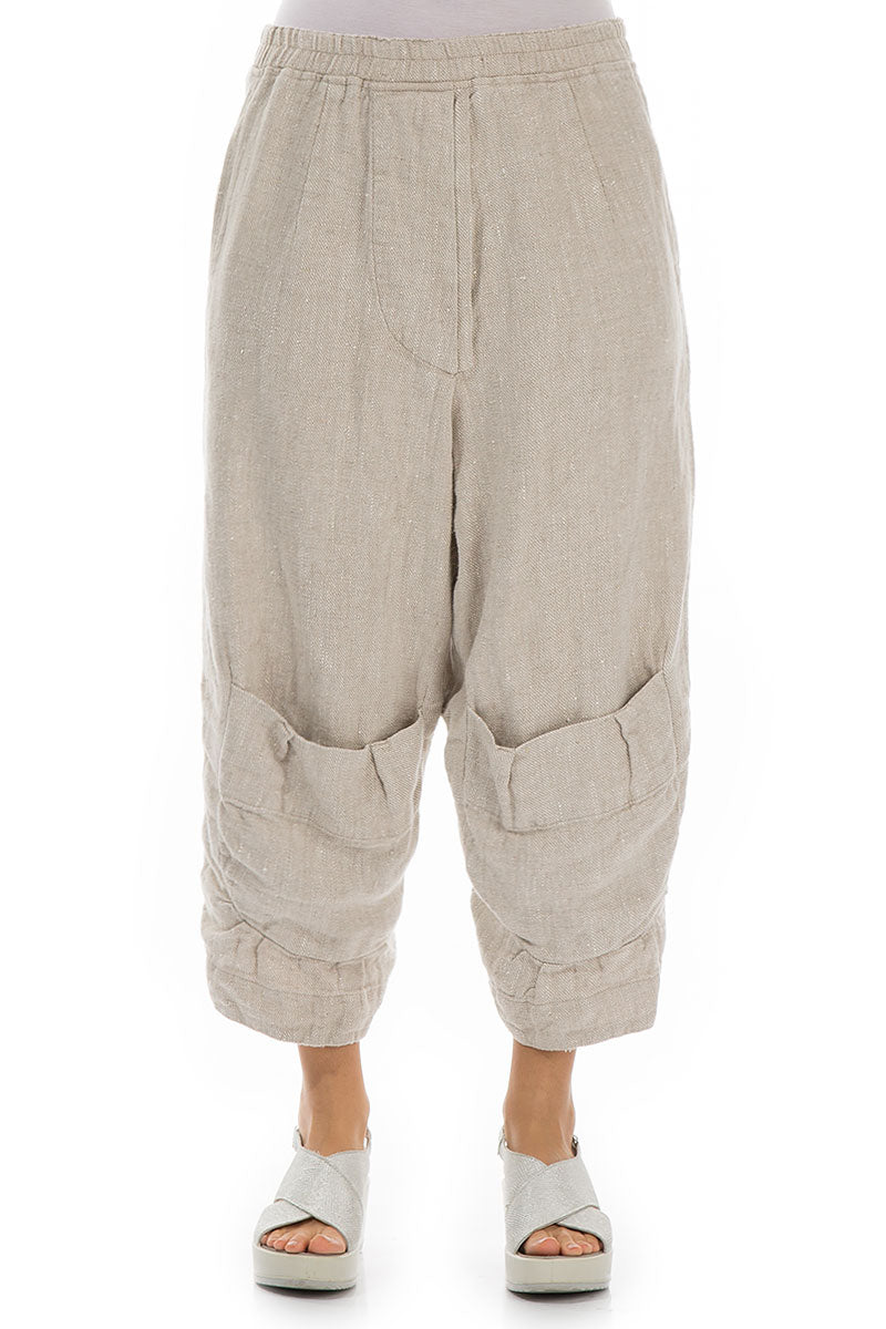 Six Pockets Natural Linen Trousers 1