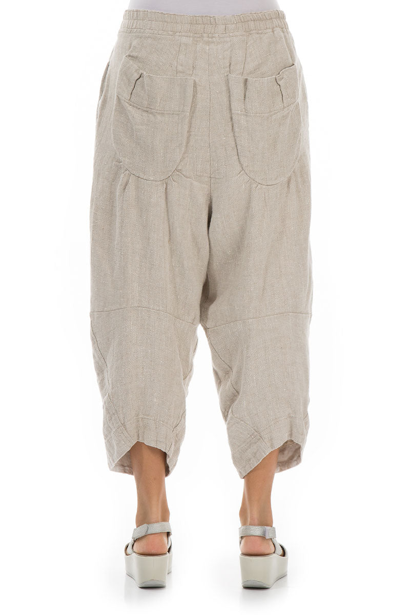 Six Pockets Natural Linen Trousers 2