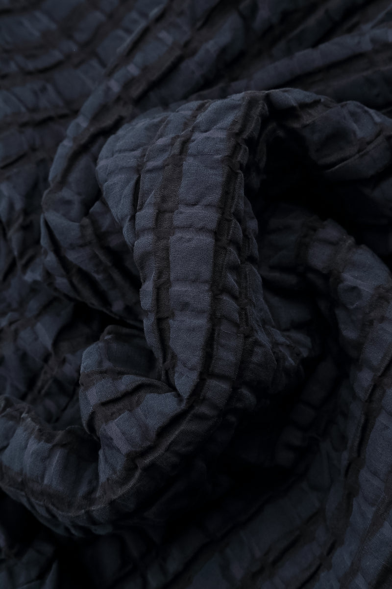 Slate Blue Checkered Linen Cotton Pinafore Dress 5