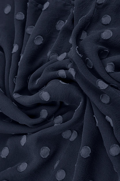 Slate Blue Dotty Silk Maxi Dress 5