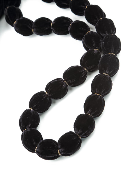 Slate Blue Silk Velvet Bead Necklace 6