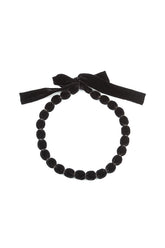 Slate Blue Silk Velvet Bead Necklace 4