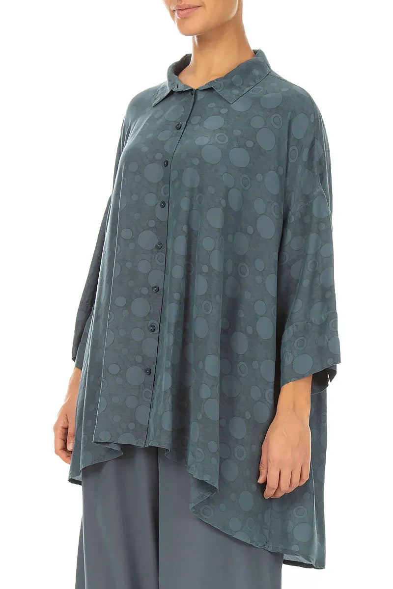 Slate Bubbles Silk Bamboo Shirt 3