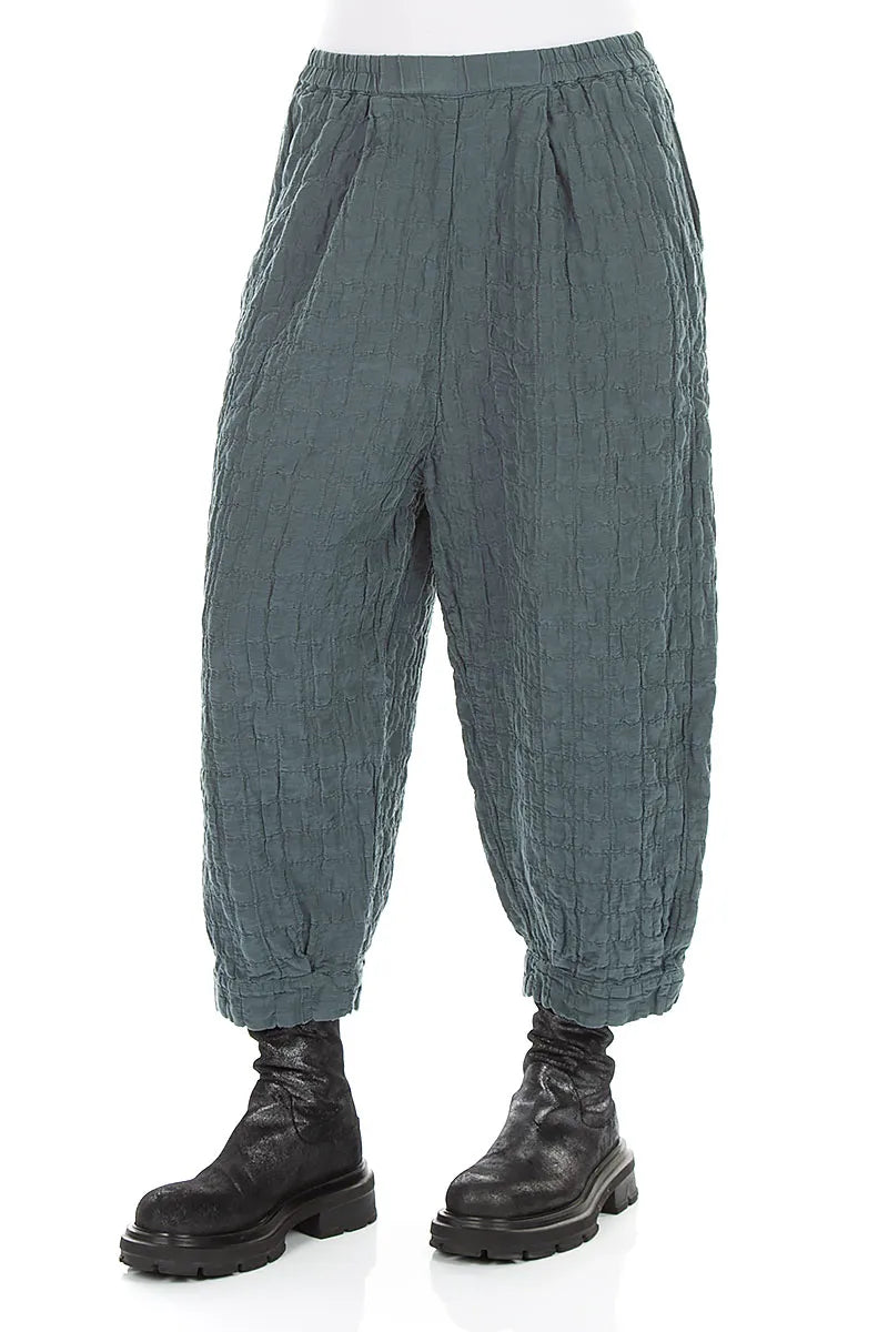 Slate Pleated Silk Linen Trousers 3