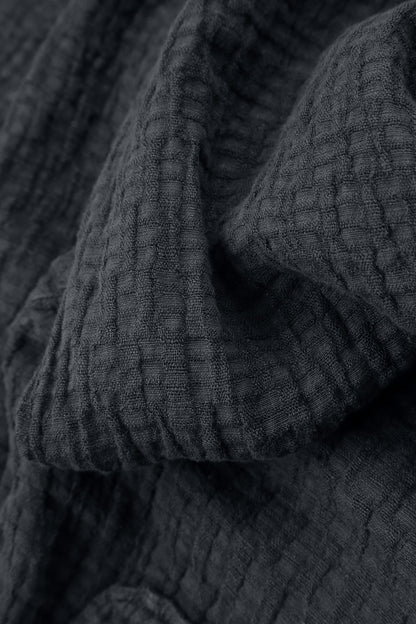 Slate Textured Linen Midi Skirt