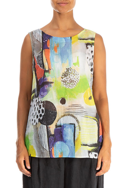 Sleeveless Artmaze Cotton Top 1