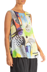 Sleeveless Artmaze Cotton Top 3