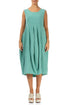 Sleeveless Balloon Mint Linen Dress 1