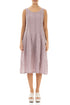 Sleeveless Balloon Pink Check Linen Dress 1