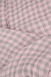 Sleeveless Balloon Pink Check Linen Dress 5