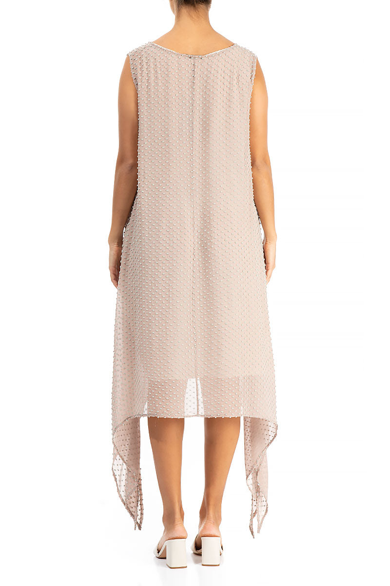 Sleeveless Beige Dotty Silk Tunic 2
