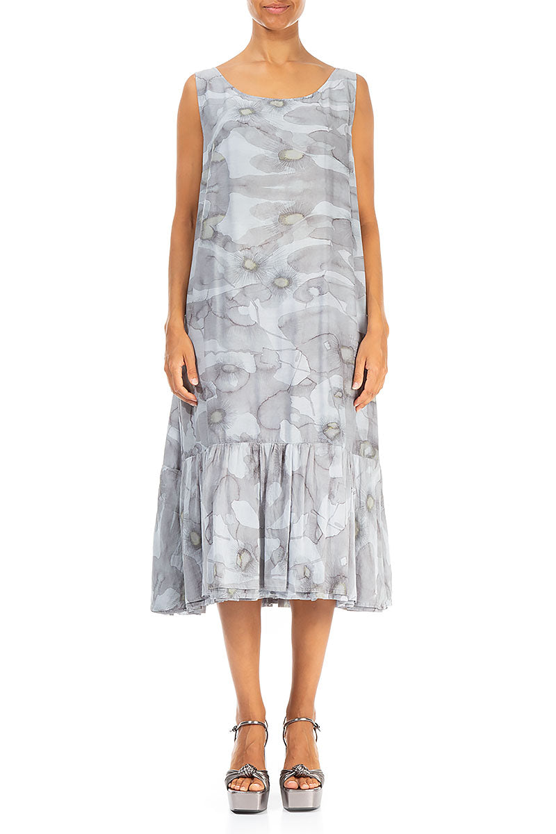 Sleeveless Camomile Soft Lavender Silk Cotton Dress 1