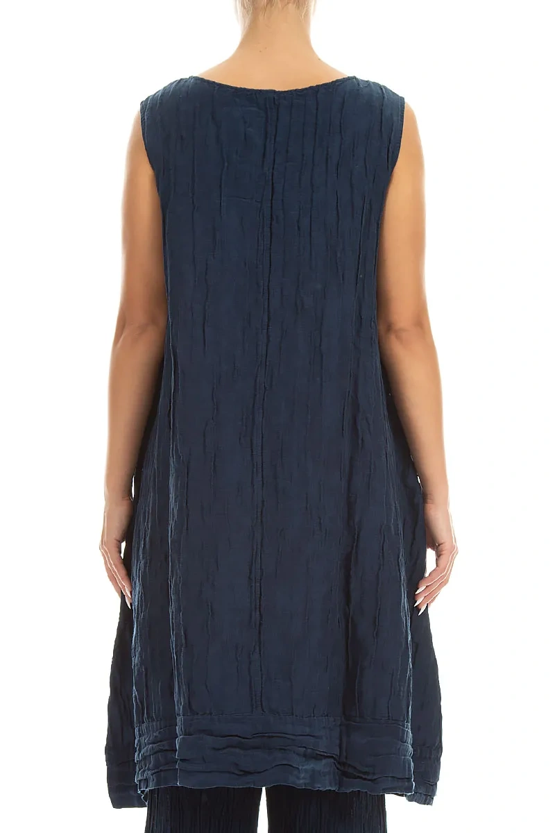 navy linen tunic dress Billy Reid Linen Chainstitch Tunic Dress, Navy