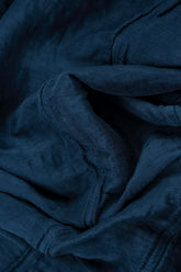 Sleeveless Crinkled Royal Blue Silk Linen Tunic 5