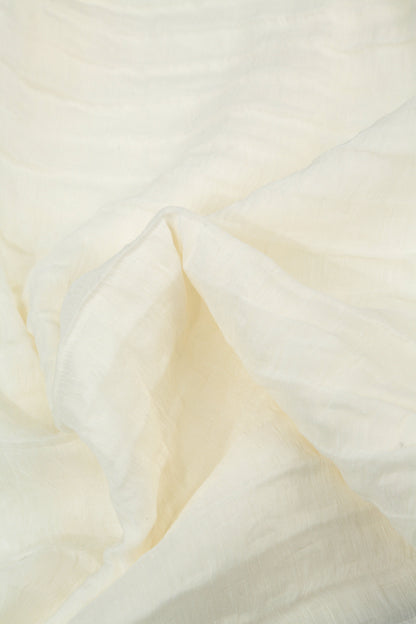 Sleeveless Crinkled White Silk Linen Tunic Dress 5
