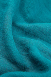 Sleeveless Dropped Edge Teal Linen Dress 5