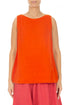 Sleeveless Flame Orange Linen Top 1